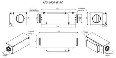 Приточная установка КПУ-1000-W-16,3 АС