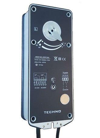 TECHNO SF-10DF/230V привод противопожарный с возвратной пружиной, с концевыми выключателями, 10Nm, 220В