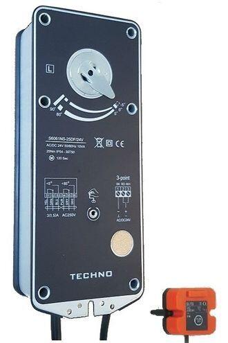 TECHNO SF-10DFS/230V привод противопожарный с возвратной пружиной, датчик температуры, с концевыми выключателями 10Nm, 220В