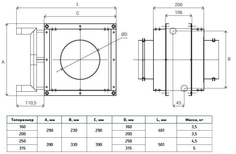 LuftMeer LM DUCT R 315 /HW.2 Водяной канальный нагреватель - 2